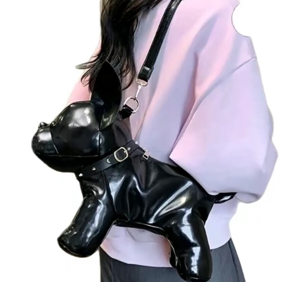 Black Dog-Shaped Crossbody Bag - Picture 2 of 14